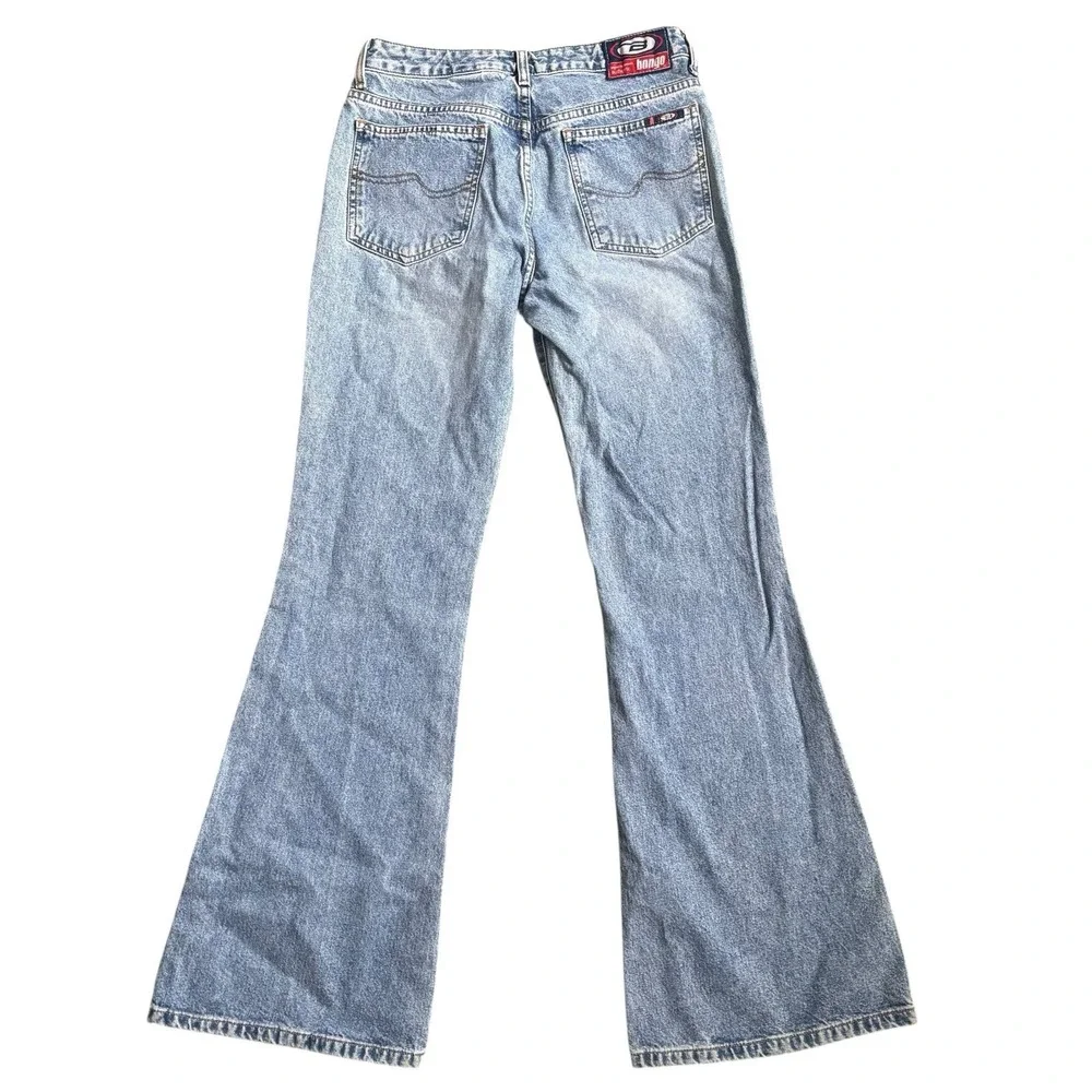 Vintage 90s Y2K Bongo Women's Mid Rise Denim Flare Blue Jeans Casual Trendy Sz 5